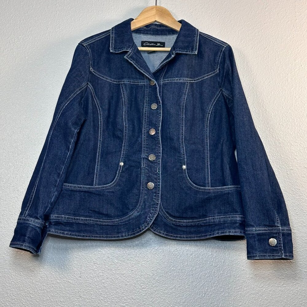 Christiana Zinn Dark Denim Fitted Jacket - Women's 1X